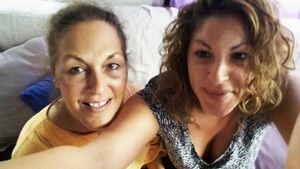 L'artista con sua figlia Mirtò